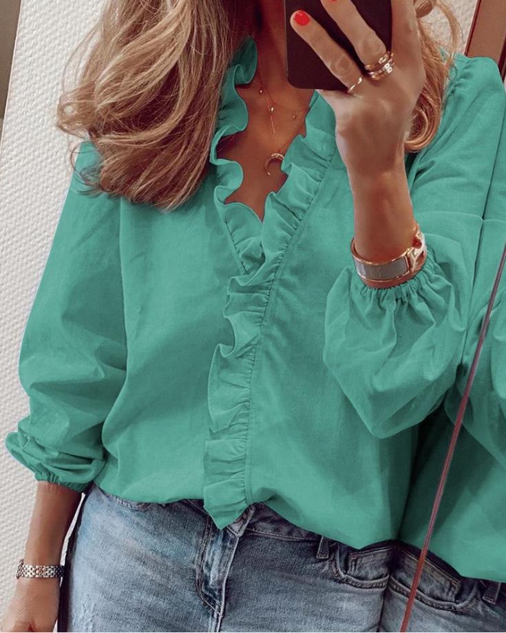 Jacinta® | V-Neck Blouse With Ruffles