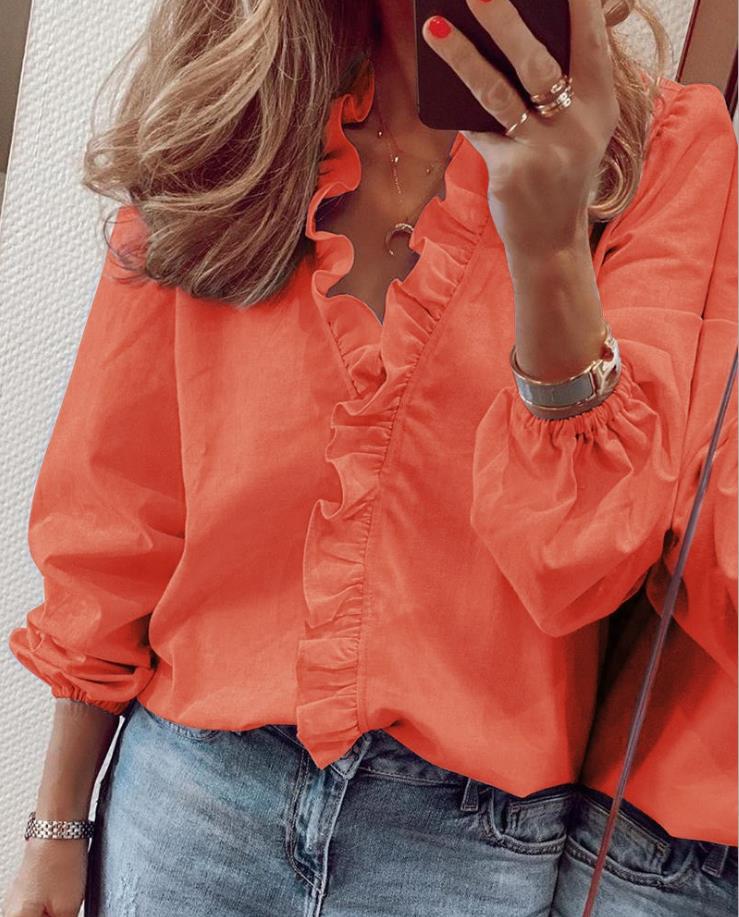 Jacinta® | V-Neck Blouse With Ruffles