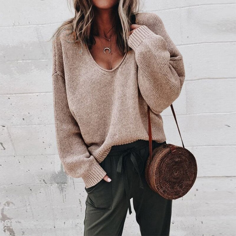 Gwen | Women's Oversized V-Neck Sweater