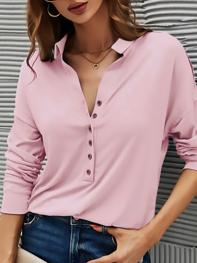 Summer® | Cozy Long-Sleeved Button-Down Blouse