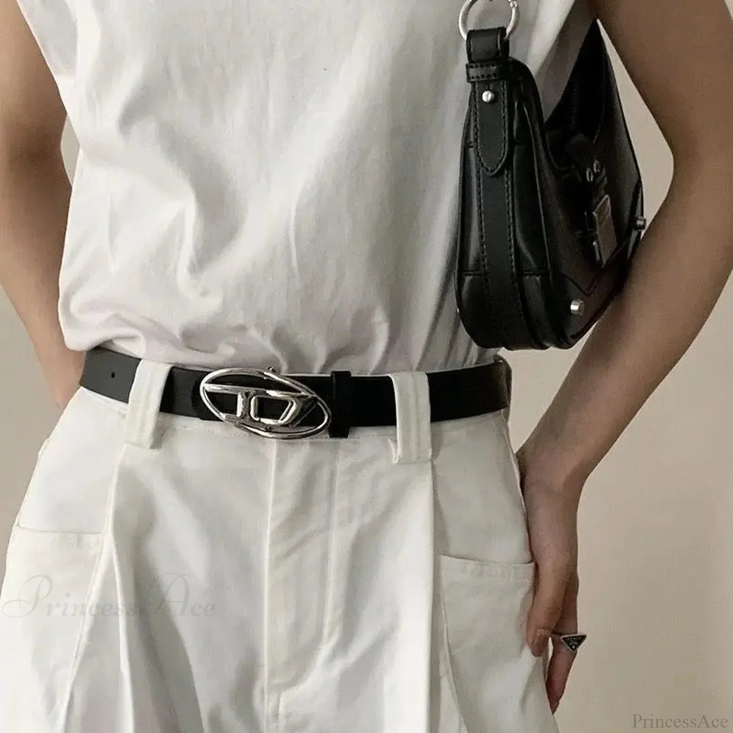 Y2K Gothic Basic Informal Moon Star Belt