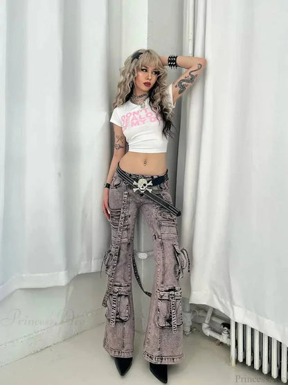 Y2k Harajuku Letter Print Crop Top T-shirt