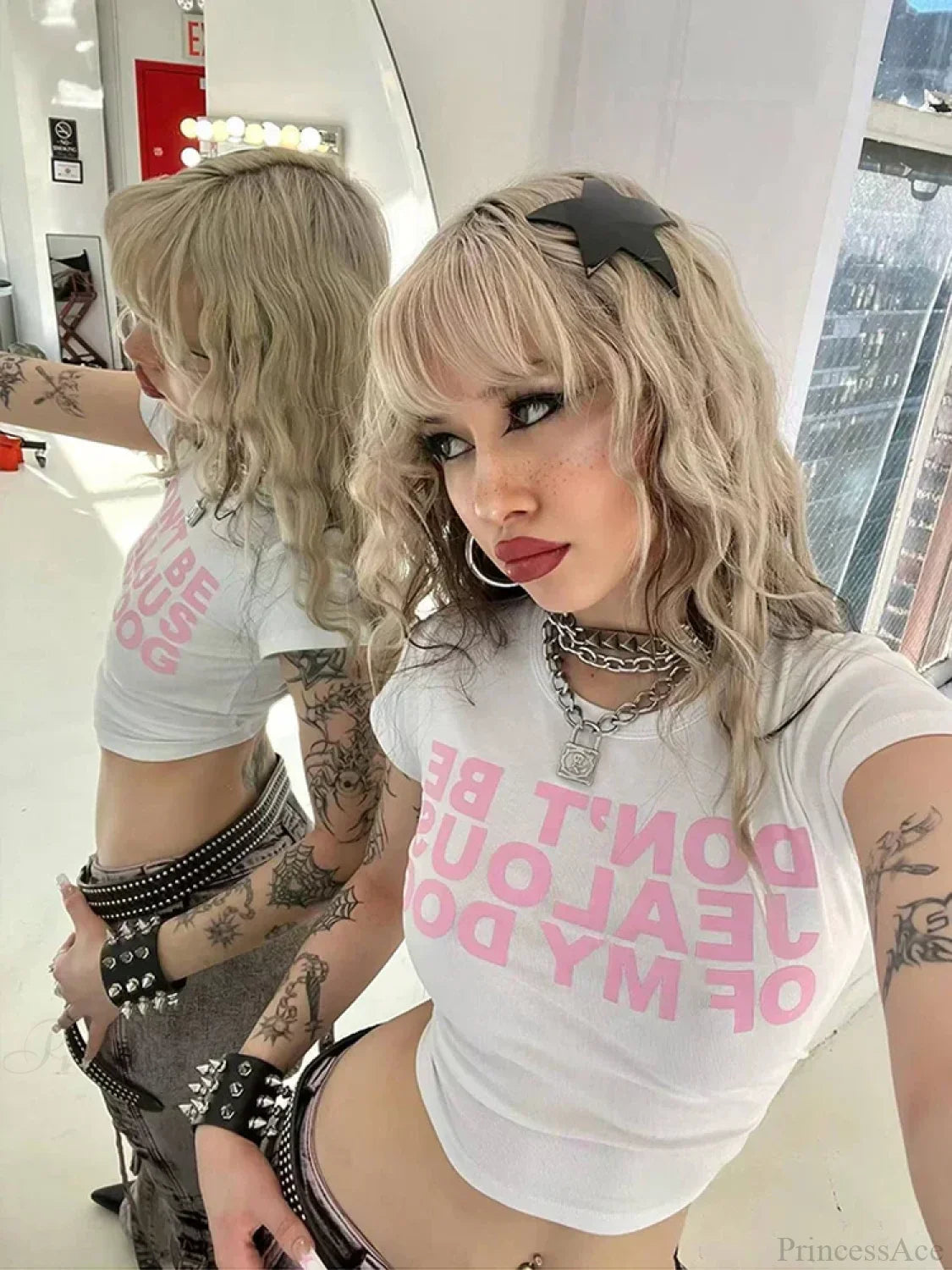 Y2k Harajuku Letter Print Crop Top T-shirt