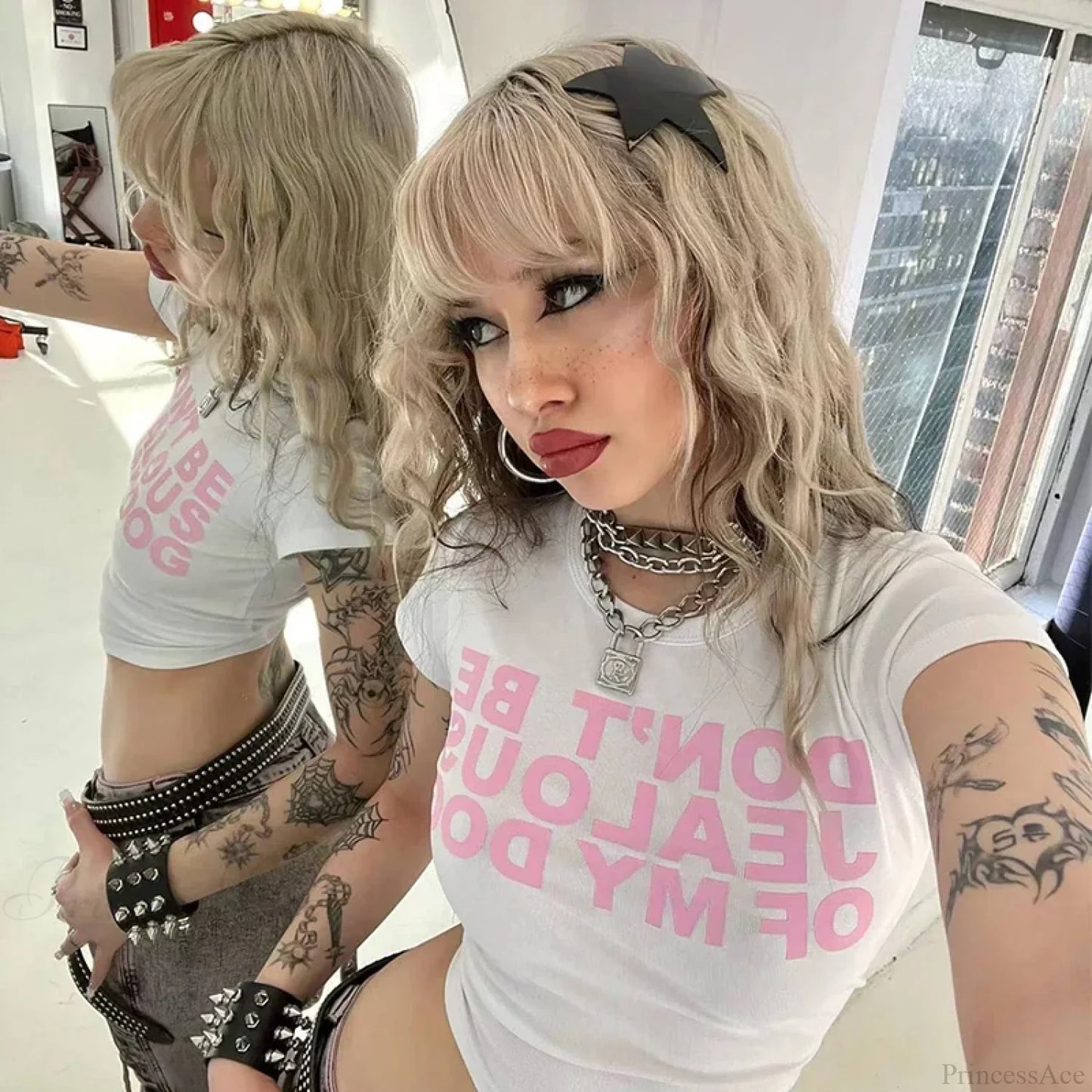 Y2k Harajuku Letter Print Crop Top T-shirt