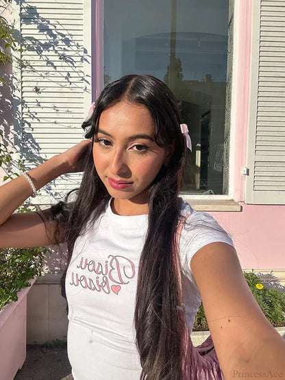 Y2k Letter Print Punk Crop Top T-shirt