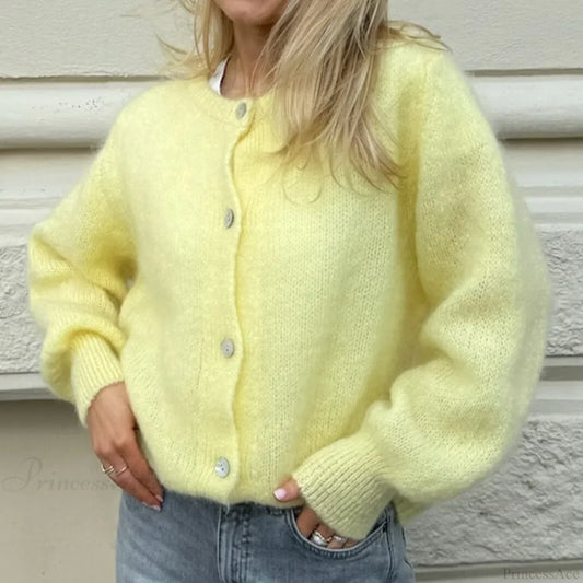 Y2K Long Sleeve Pullover Knit Casual Cardigan