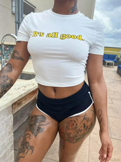 Y2k Slim Fitted Cropped Baby T-shirt