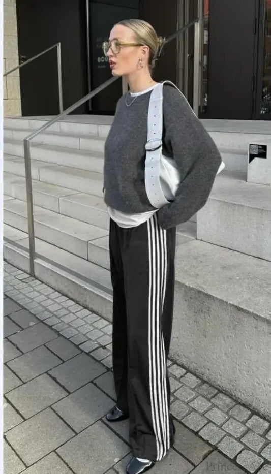 Y2K Striped Baggy Track Jogger Sweatpants Pant