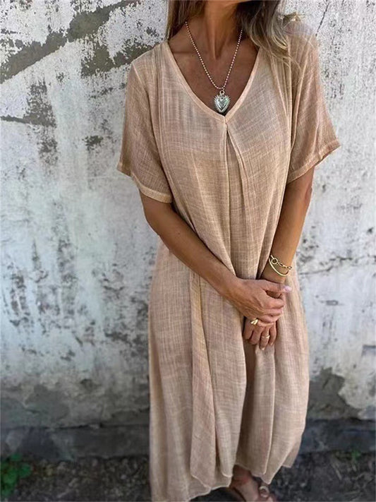 Carmen® | Women's Elegant V-Neck Midi Dress