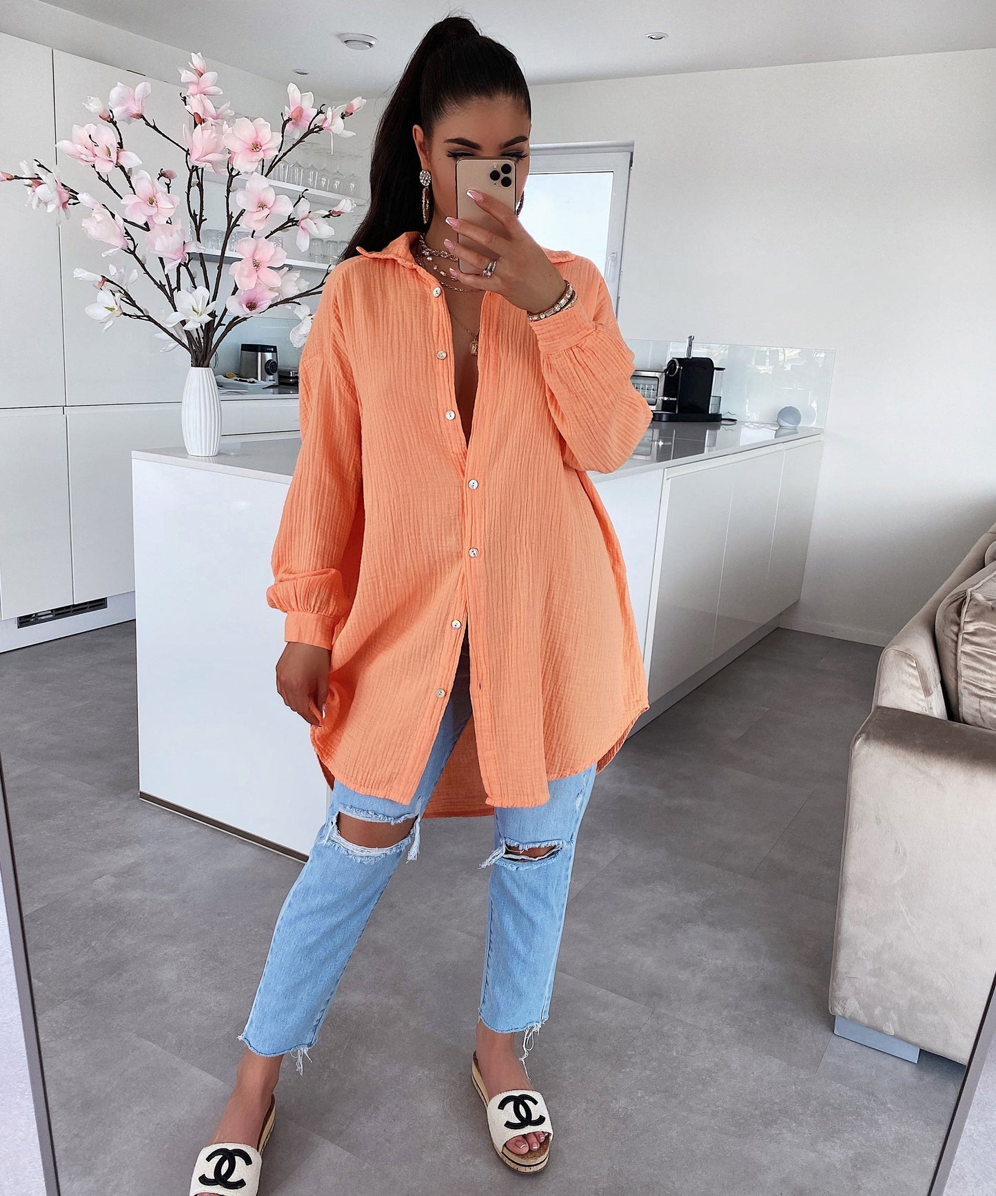 Yadira® | Blouse Freya Pastel Orange Only
