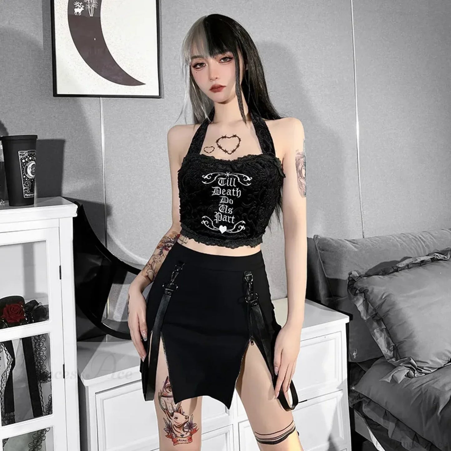 Zip Split High Waist Pencil Skirt
