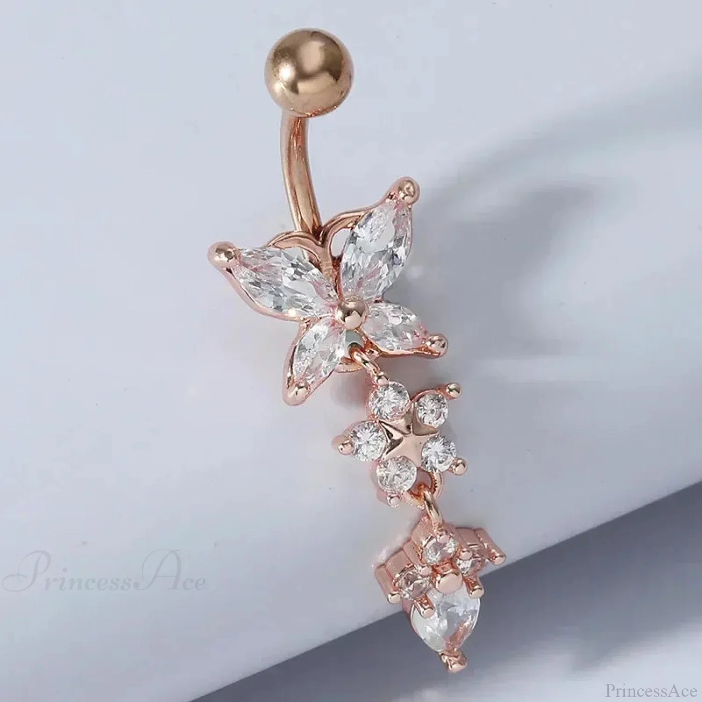 Zircon Bloom Dangle Gothic Belly Ring